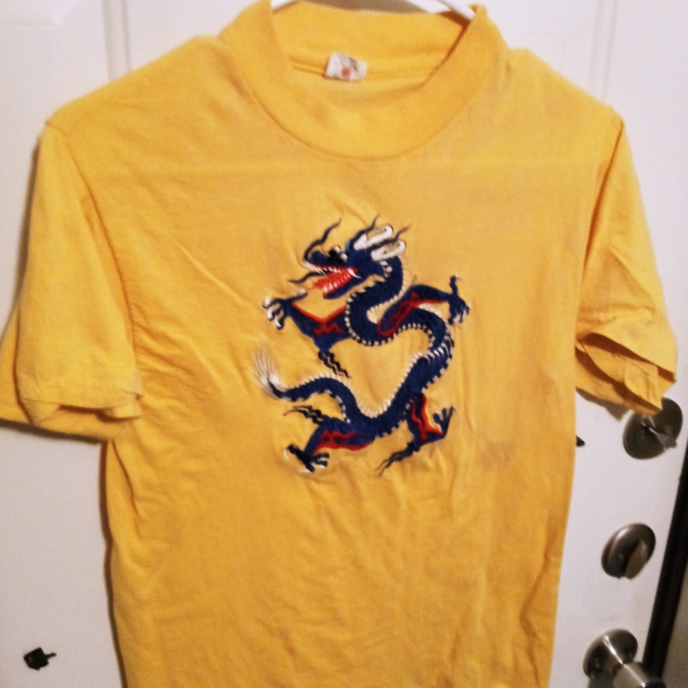 Napalese Dragon size 38. Machine sewed,not a decal. Definitely a labor of love.